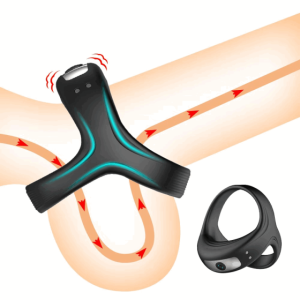 VIP17 Triple-ring vibration lock for male penis to prevent premature ejaculation and prolong erection time.