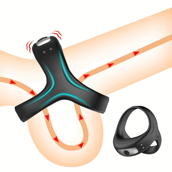 VIP17 Triple-ring vibration lock for male penis to prevent premature ejaculation and prolong erection time.